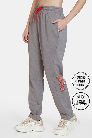 Buy Zelocity Quick Dry Gym Track pants - Grey Melange